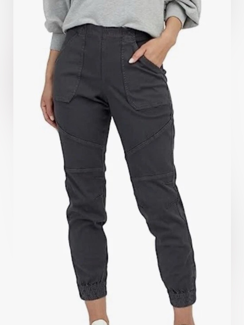 SPANX Stretch Twill Cargo Jogger Pant Size Medium Casual Utility Charcoal